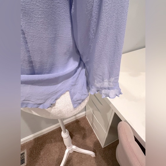 Vintage Christopher & Banks 100% Silk Ruffle Trim‎ Top - Picture 6 of 8